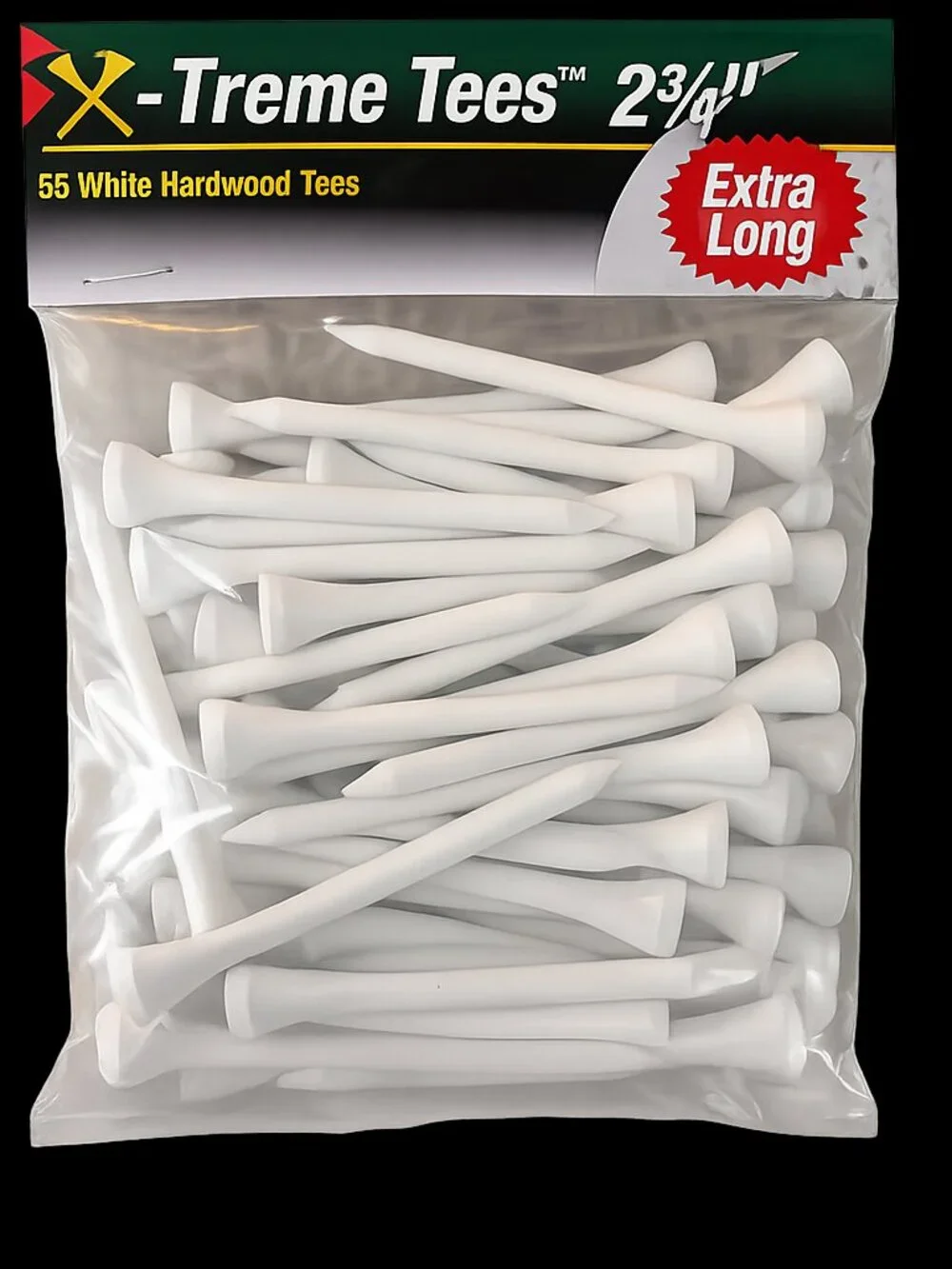 X-Treme Tees Extra Long White Hardwood Golf Tees 2 3/4” | 65 Count Golf Accessor - Picture 2 of 3